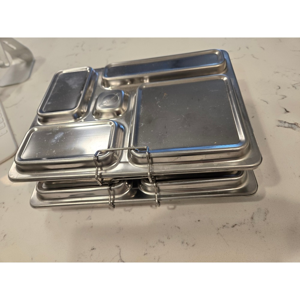 PlanetBox Rover Stainless Steel Bento Lunch Box 5 Compartment set
